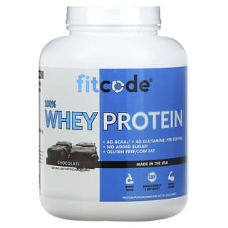 fitcode, 100% Whey Protein, 100% Molkenprotein, Schokolade, 2,268 kg (5 lb.)