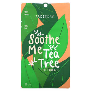 FaceTory, Soothe Me Tea Tree，2 步式皮肤舒缓美容面膜，1 套，0.92 液量盎司（26 克）