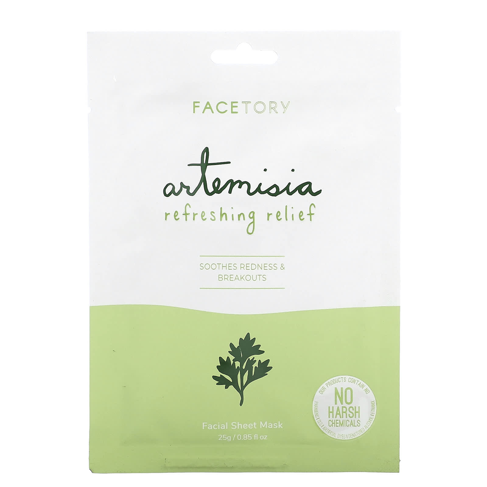 FaceTory, Artemisia Refreshing Relief Facial Beauty Mask, 1 Sheet Mask