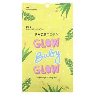 FaceTory, Glow Baby Glow, maschera di bellezza lenitiva e illuminante in 2 fasi, 1 set, 26 g