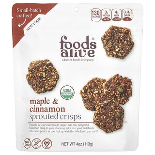 Foods Alive, Sprouted Crisps, Maple & Cinnamon, 4 oz (113 g)