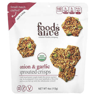 Foods Alive, Sprouted Crisps, Cebolla y ajo, 113 g (4 oz)
