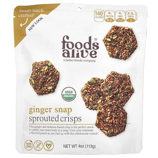 Foods Alive, Sprouted Crisps, Gengibre Snap, 113 g (4 oz)