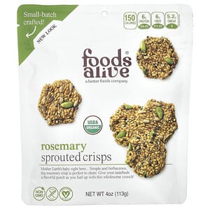 Foods Alive, Sprouted Crisps, Rosemary, 4 oz (113 g)