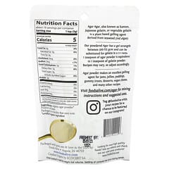 Foods Alive, Agar Powder, Plant Based Gelatin, 2 oz (56 g)