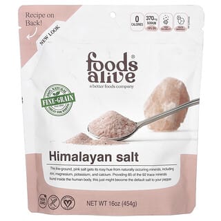 Foods Alive, розовая гималайская соль, мелкого помола, 454 г (16 унций)