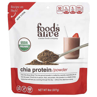Foods Alive, Poudre de protéines de chia biologique, 227 g