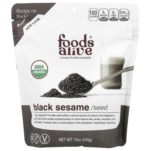 Foods Alive, 有機黑芝麻籽，12 盎司（340 克）
