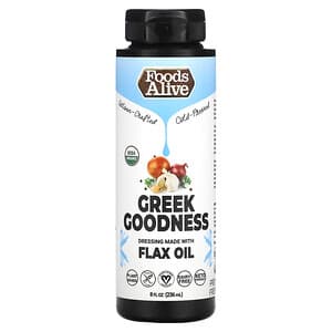 Foods Alive, Dressing Made with Flax Oil, Greek Goodness, 8 fl oz (236 ml)