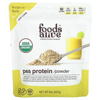 Foods Alive, Proteine di piselli biologici in polvere, 227 g