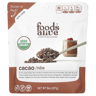 Foods Alive, Органические ядра какао-бобов, 227 г (8 унций)