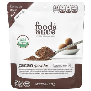 Foods Alive, Cacao en polvo`` 227 g (8 oz)