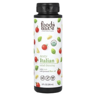 Foods Alive, Condimento per insalata biologico con olio di lino, piccante italiano, 236 ml
