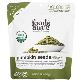 Foods Alive, органические семена тыквы, очищенные, 340 г (12 унций)