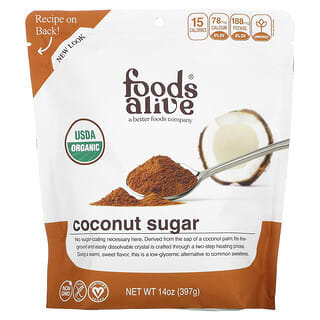 Foods Alive, Sucre de noix de coco biologique, 397 g