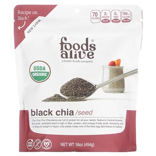 Foods Alive, Semente de Chia Negra, 454 g (16 oz)