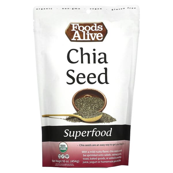 Foods Alive‏, Superfoods, Organic Chia Seed, 16 oz (454 g)