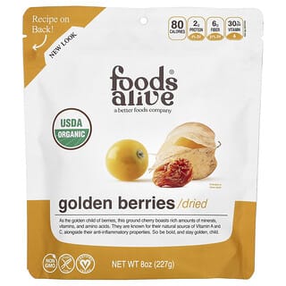 Foods Alive, Organic Golden Berries, goldene Bio-Beeren, getrocknet, 227 g (8 oz.)