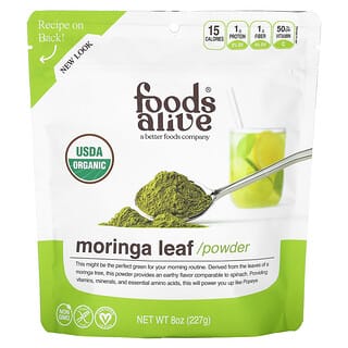 Foods Alive, Feuille de moringa biologique en poudre, 227 g