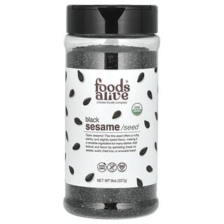 Foods Alive, Shaker de graines de sésame noir biologique, 227 g