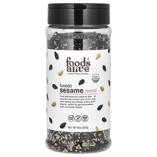 Foods Alive, Organic Tuxedo Sesame Seed Shaker Jar, 8 oz (227 g)