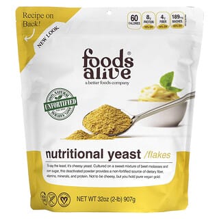Foods Alive, Nutritional Yeast Flakes, nahrhafte Hefeflocken, nicht angereichert, 907 g (2 lb.)
