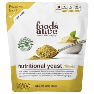 Foods Alive, Nutritivne pahuljice kvasca, neobogaćene, 907 g