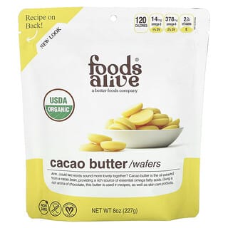 Foods Alive, Obleas de manteca de cacao, 227 g (8 oz)
