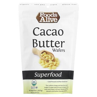Foods Alive, Superalimento Orgânico, Gotas de Manteiga de Cacau, 227 g (8 oz)