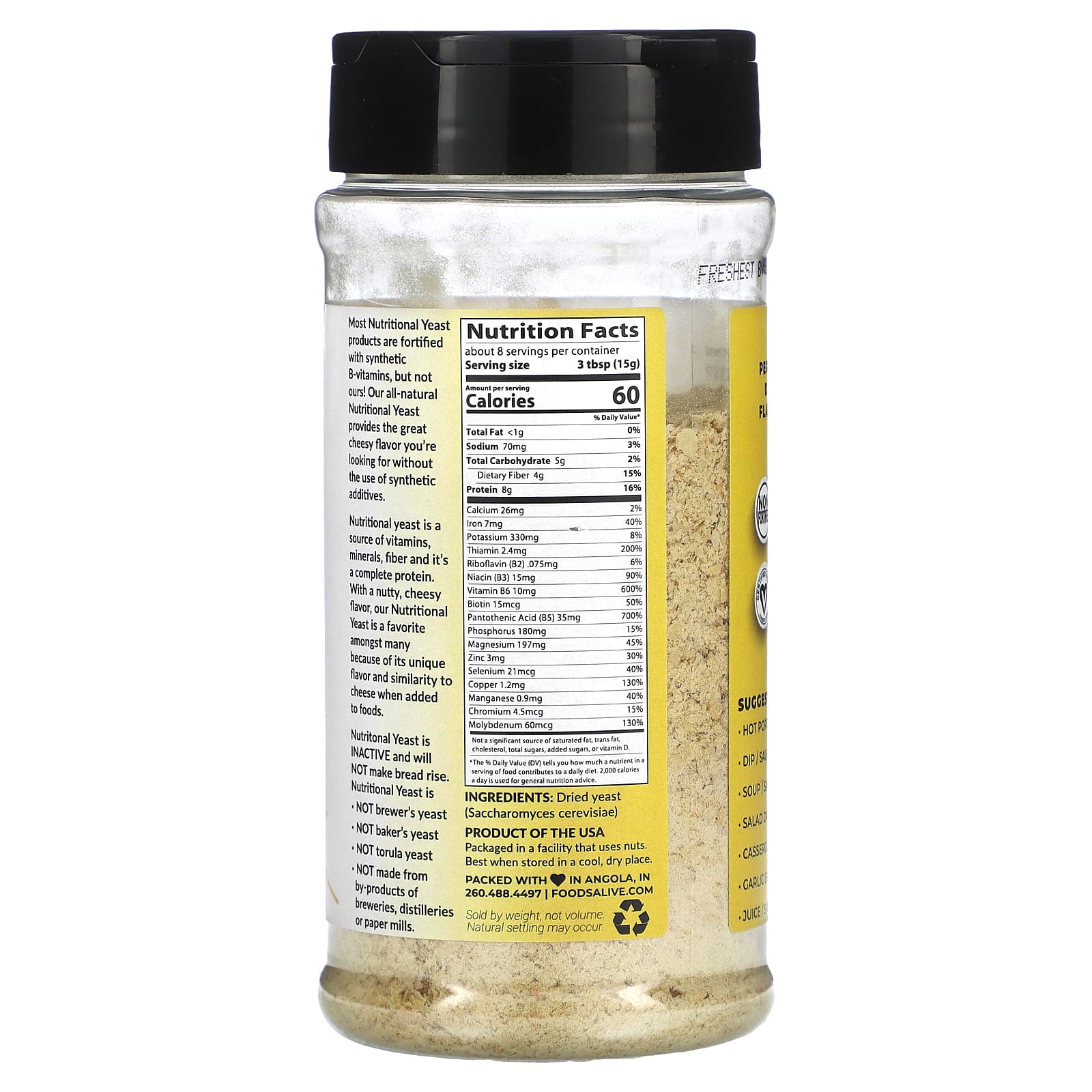 Salt & Vinegar Nutritional Yeast, 7.51 oz at Whole Foods Market