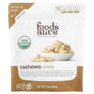 Foods Alive, Cashews, Whole, 10 oz (284 g)