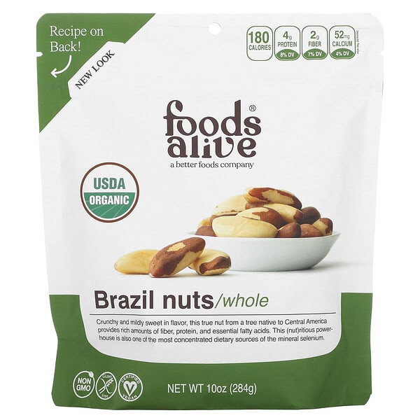 Foods Alive, Brazil Nuts, Whole , 10 oz (284 g)
