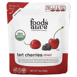 Foods Alive, Organic Tart Cherries, Dried, 10 oz (284 g)