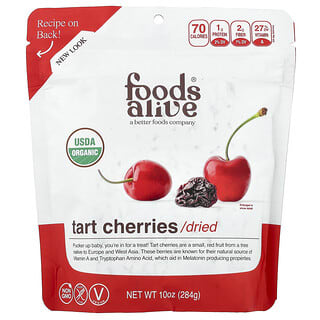Foods Alive, Organic Tart Cherries, Dried, 10 oz (284 g)