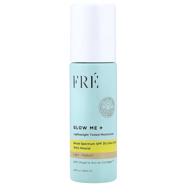 Fre‏, Glow Me + ، مرطب خفيف الوزن ، عامل حماية من الشمس 30 ، خفيف-متوسط ، 1.69 أونصة سائلة (50 مل)