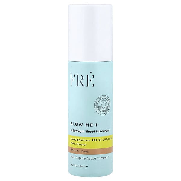 Fre, Glow Me+, 라이트웨이트 틴티드 모이스처라이저, SPF 30, 미디엄-딥, 50ml(1.69fl oz)