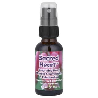 Flower Essence Services, "Священное сердце", цветочная эссенция с эфирным маслом, 1 жидкая унция (30 мл)