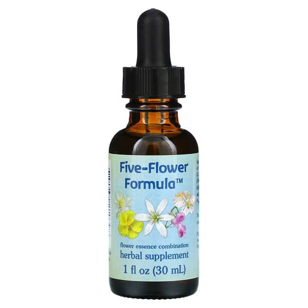Flower Essence Services, Fórmula de cinco flores, Combinación de esencias florales, 30 ml (1 oz. líq.)
