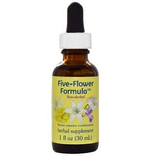 Flower Essence Services, Fórmula de Cinco Flores, Combinação de Essência de Flores, Não Alcoólico, 1 fl oz (30 ml)