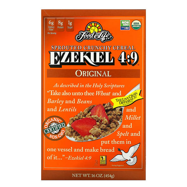 Food For Life, Ezekiel 4:9、発芽全粒シリアル 、オリジナル、 16 オンス (454 g)