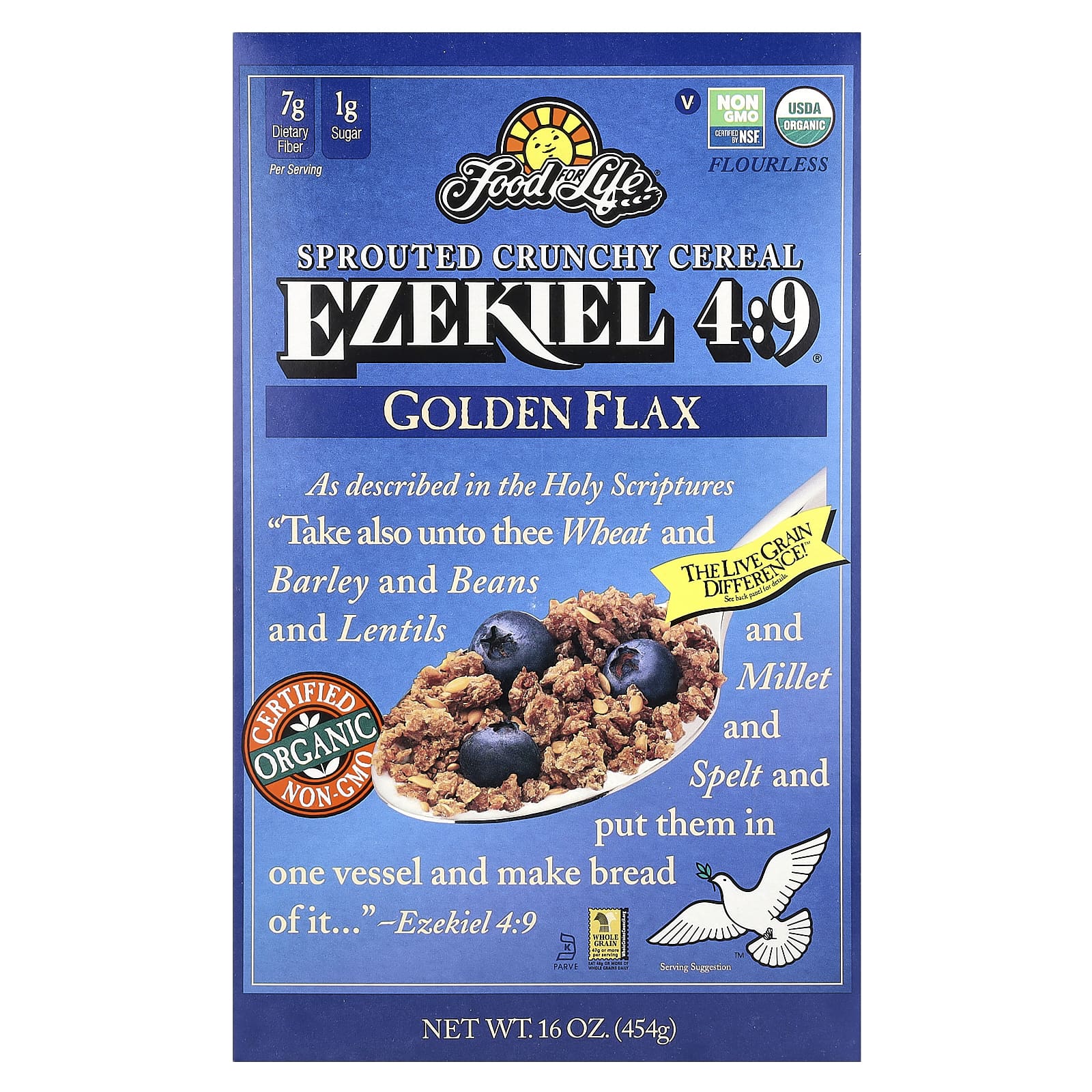 Ezekiel 4:9® Sprouted Crunchy Cereal, Golden Flax, 16 oz (454 g)