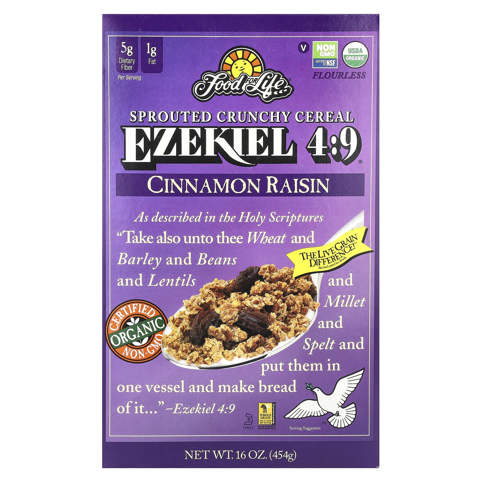 Ezekiel 4:9® Sprouted Crunchy Cereal, Cinnamon Raisin, 16 oz (454 g)
