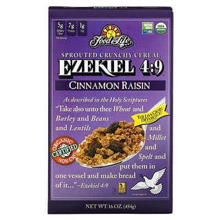 Food For Life, Ezekiel 4:9, Sprouted Crunchy Cereal, Cinnamon Raisin, 16 oz (454 g)