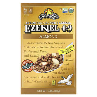 Food For Life, Ezéchiel 4: 9, Céréales Grains Complets Germés, Amandes, 16 oz (454 g)