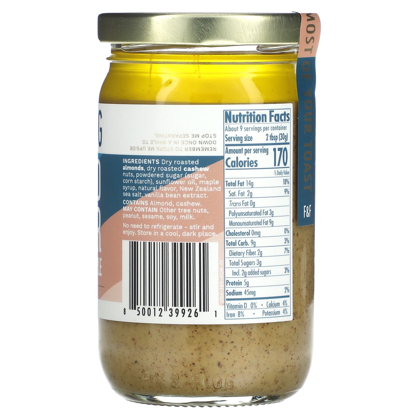 Fix & Fogg, Almond Butter, Cashew and Maple, 10 oz (283 g)