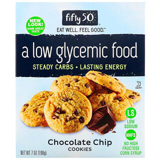 Fifty 50, Galletas con chips de chocolate de bajo índice glucémico, 198 g (7 oz)