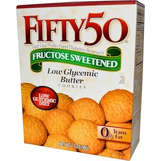 Fifty 50, Fructose Sweetened, Low Glycemic Butter Cookies, 7 oz (198 g)
