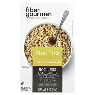 Fiber Gourmet, Riced Pasta, Pilaf con ajo y hierbas, 141 g (5 oz)