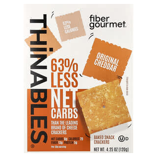 Fiber Gourmet, Thinables®, Cheddar Asli, 120 g (4,25 ons)