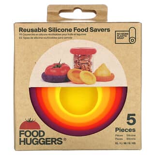 Food Huggers, Reusable Silicone Food Savers , 5 Pieces